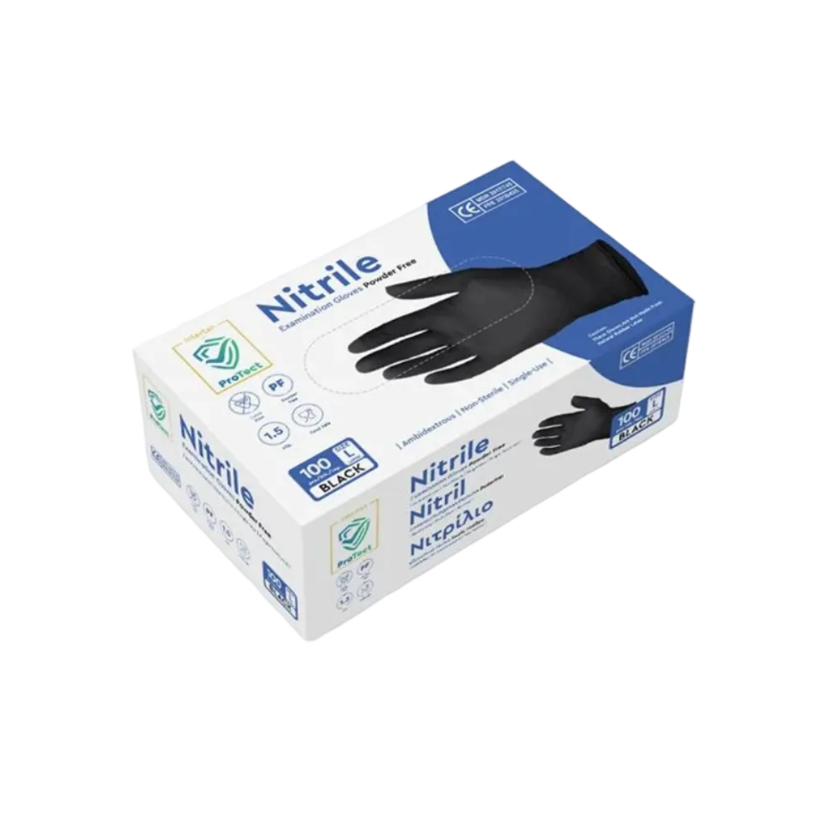 Handschoenen Nitril Zwart Poedervrij