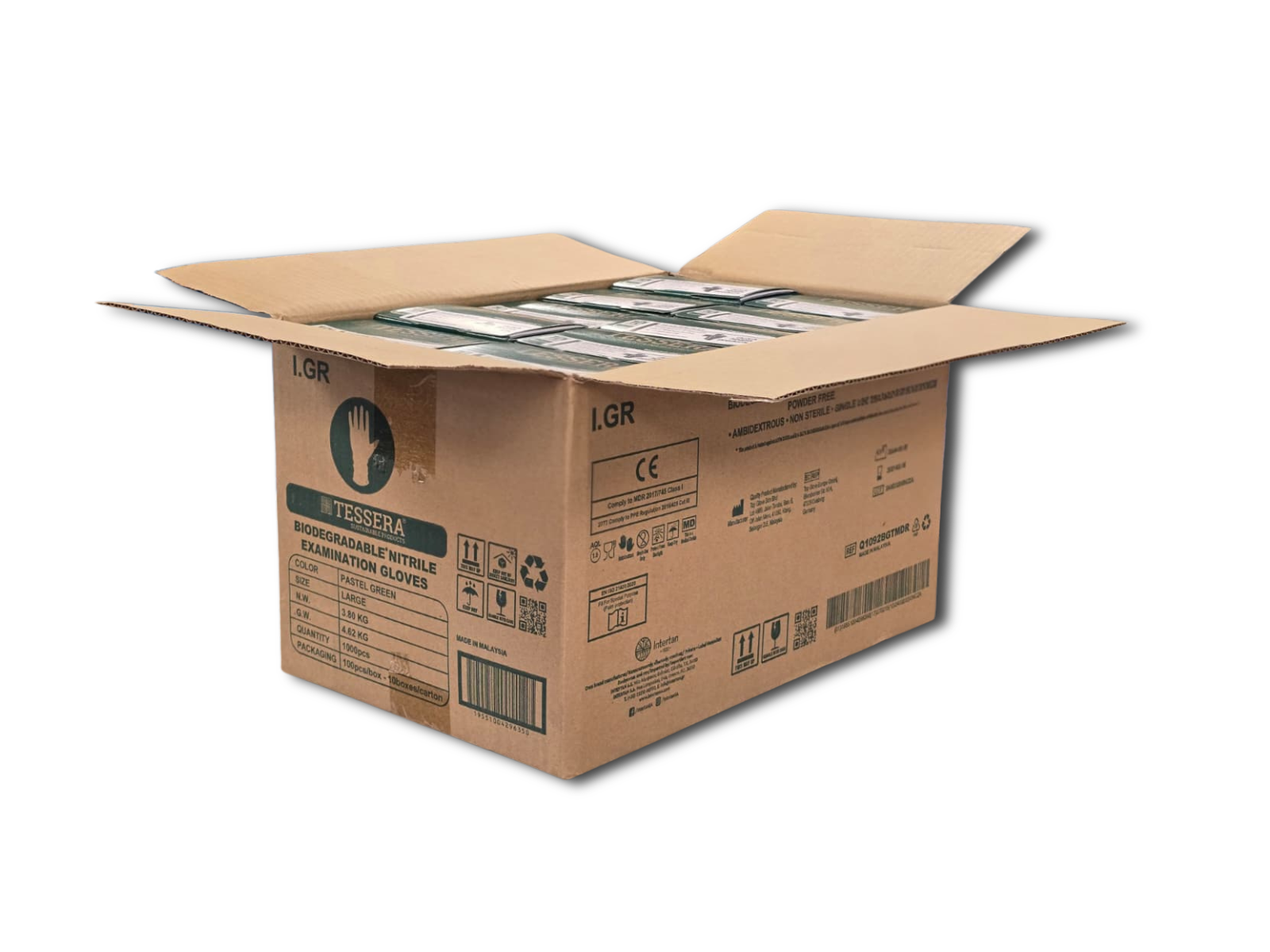 Doos á 10 stuks - Handschoenen Nitril Biodegradable Poedervrij