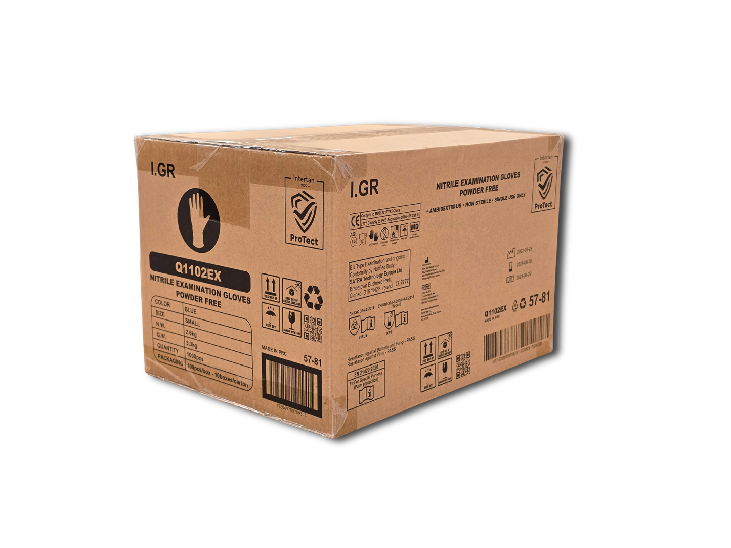 Doos á 10 stuks - Handschoenen Nitril Blauw Poedervrij