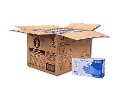 Doos á 10 stuks - Handschoenen Nitril Blauw Poedervrij