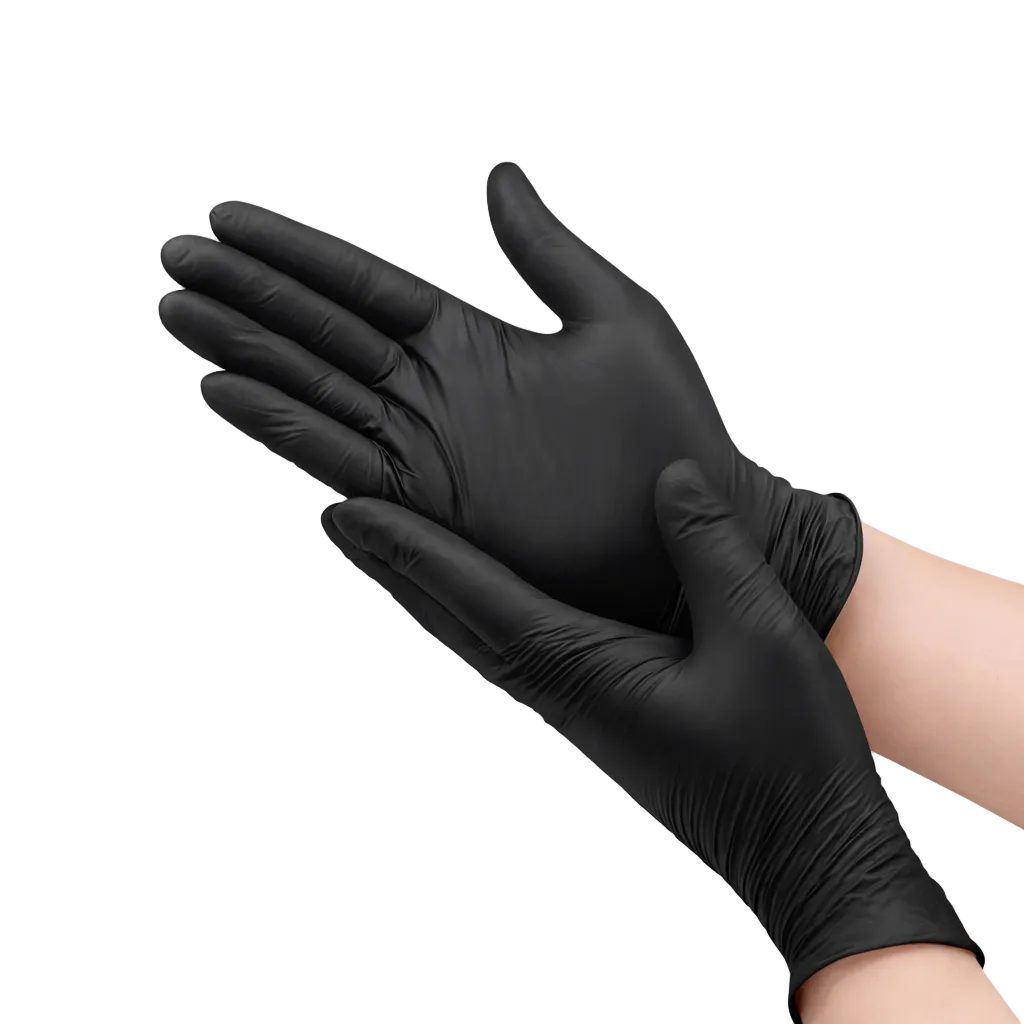 Doos á 10 stuks - Handschoenen Nitril Zwart Poedervrij