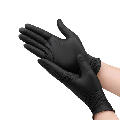 Doos á 10 stuks - Handschoenen Nitril Zwart Poedervrij