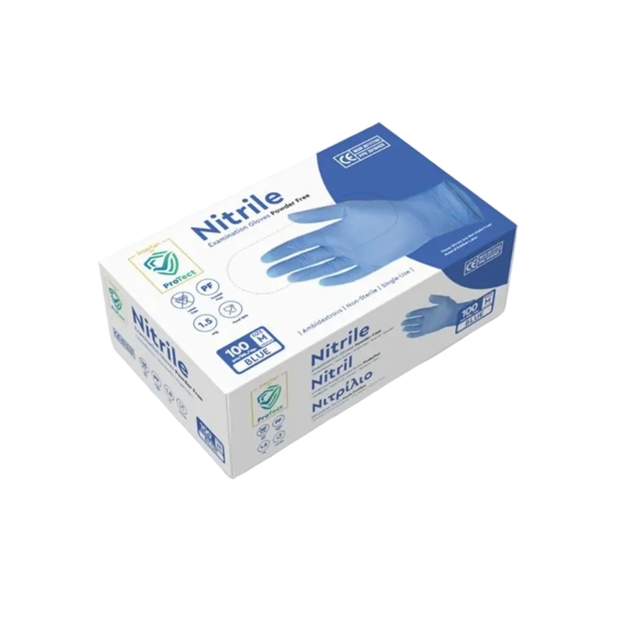 Doos á 10 stuks - Handschoenen Nitril Blauw Poedervrij