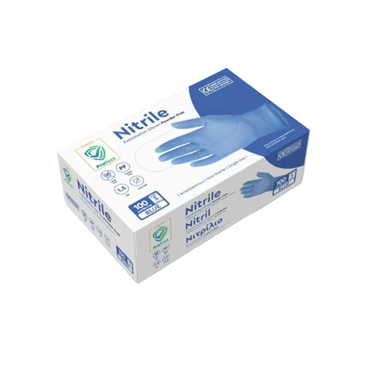 Doos á 10 stuks - Handschoenen Nitril Blauw Poedervrij