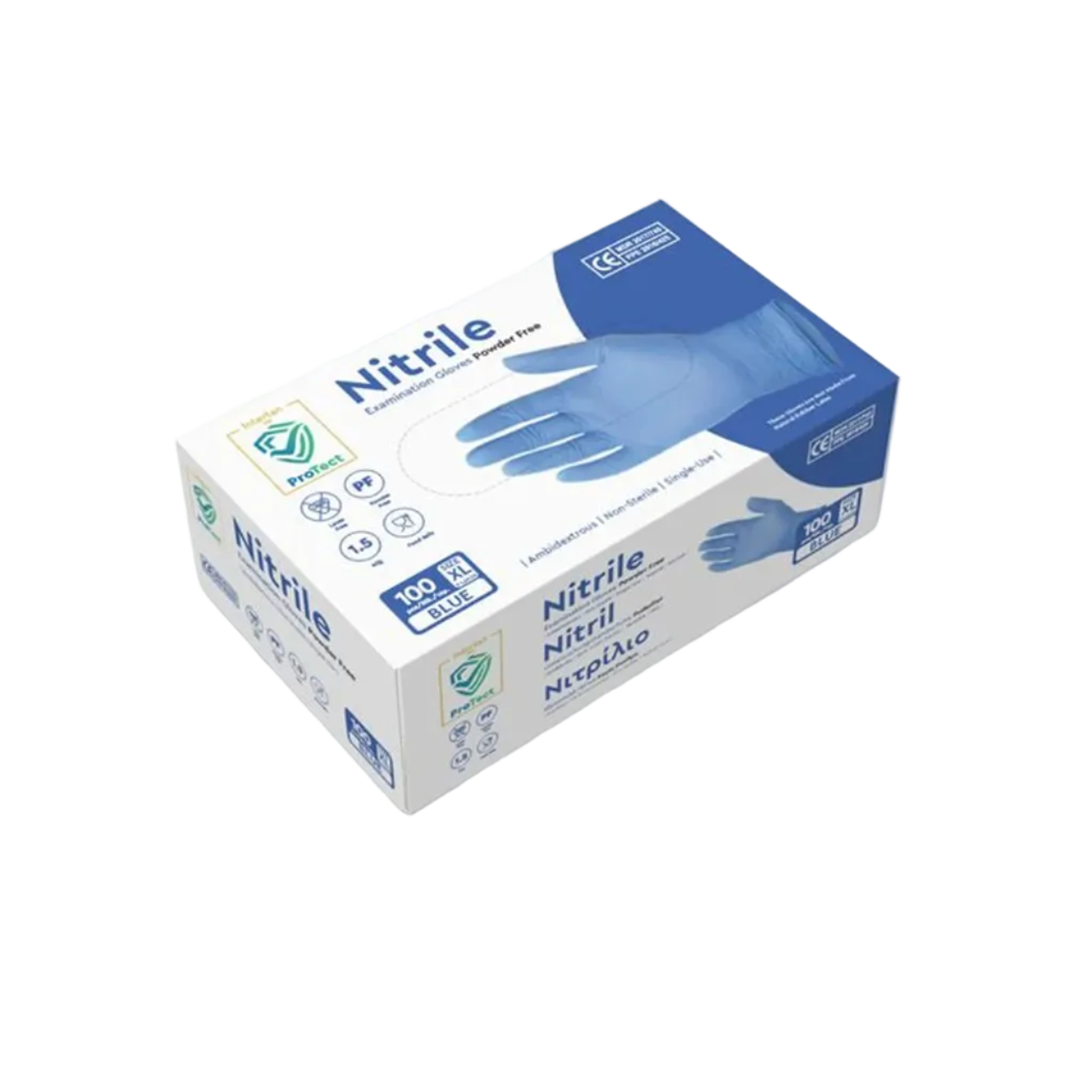 Doos á 10 stuks - Handschoenen Nitril Blauw Poedervrij